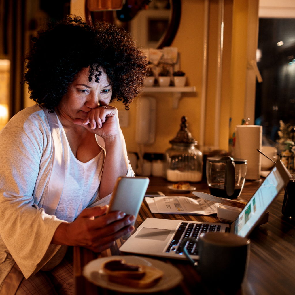 Photo of woman at laptop