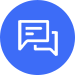 White message icons in blue circle